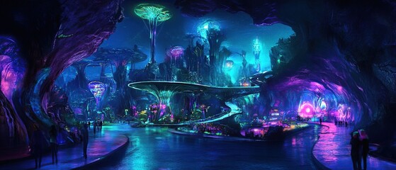 Neon cave city