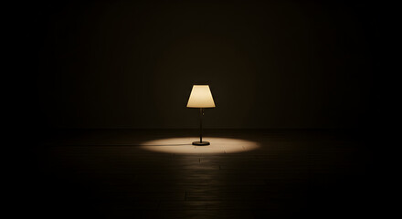 Lamp Shining in the Darkness Minimalist Concept Mood Lighting Design