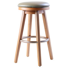 HighQuality Wooden Bar Stool with Upholstered Seat Perfect for Pubs and Homes isolated on transparent background