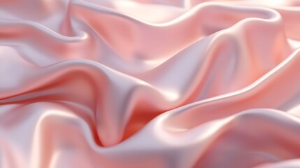 Obraz premium Close-up view of soft, flowing, pink satin fabric.
