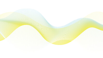 Fluid Gradient Waves in Blue and Yellow on White Background