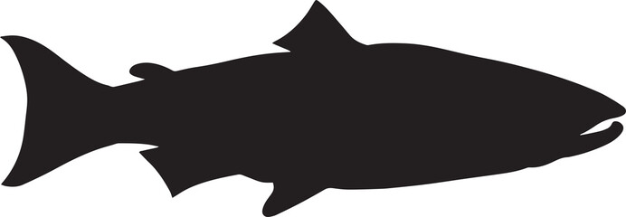 The Salmon fish Silhouette for sport or food concept.