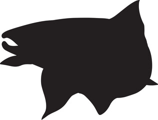 The Salmon fish Silhouette for sport or food concept.