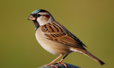 A small bird perched on the top of a rock