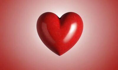 A bright red heart-shaped object on a solid red background