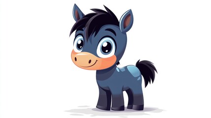 Naklejka premium Cute cartoon foal, adorable and playful