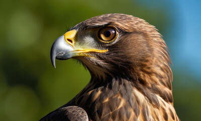 Fototapeta premium Close-up view of a bird of prey's facial features