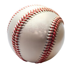 Baseball CloseUp of Classic Leather Ball isolated on transparent background