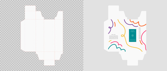 Cardboard box template. Cosmetic package box design. Vector illustration.