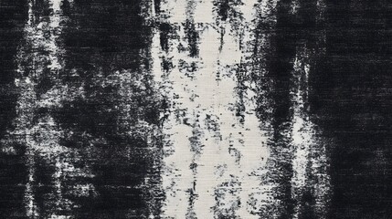 Obraz premium Abstract black and white rug design with vertical stripes.