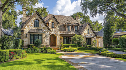 Beautiful high end house with classic Texas charm surrounded by lush greenery and well
