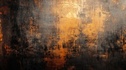 Abstract Dark Gold Texture Background: Grunge, Rust, Metal, Vintage,  Aged, Oxidized, Patina, Weathered, Industrial, Metallic,  Brown, Black,  Copper, Bronze