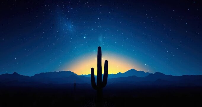 Desert silhouette sunrise