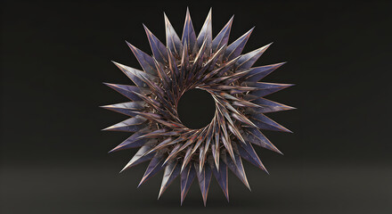 Abstract Crystal Starburst With Pointed Edges On Dark Background