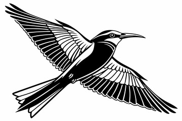 Fototapeta premium bee eater sihouette black vector