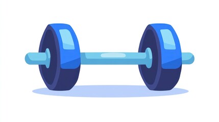 Obraz premium Blue dumbbell, fitness, gym, workout, weightlifting, exercise, healthy lifestyle, isolated