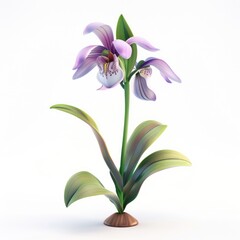 Naklejka premium A delicate, purple orchid with speckled petals.