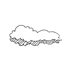cute cloud vector illustration hand drawn black and white style