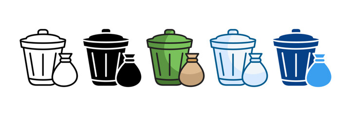 Household Waste Icon Set Multiple Style Collection