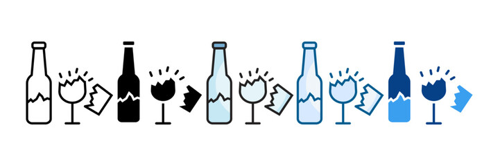 Glass Waste Icon Set Multiple Style Collection