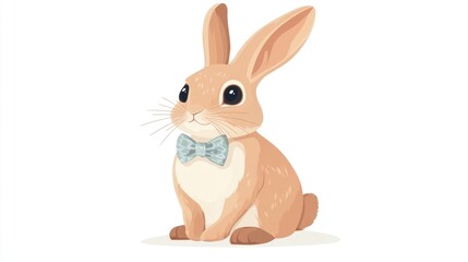 Obraz premium Cute little rabbit wearing a bow tie