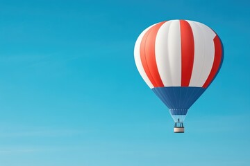 Fototapeta premium Hot air balloon floats against a clear sky