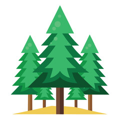 Fir trees icon on white background 