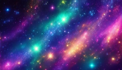 Fototapeta premium glitter neon color galaxy background