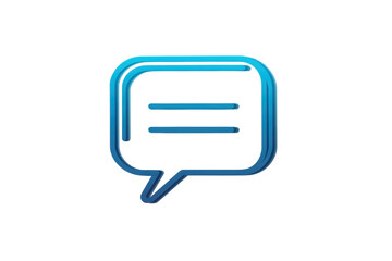 Blue speech bubble isolated on transparent PNG background