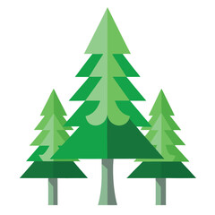 Fir trees icon on white background 