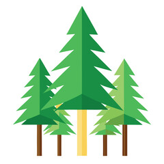Fir trees icon on white background 
