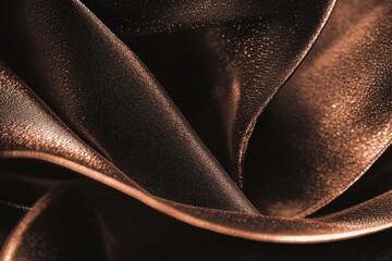 Close-up of rich, dark brown fabric folds