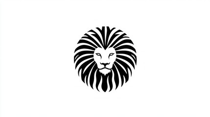 Lion head with radiating mane, regal and powerful, for branding or symbolic design