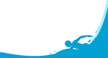 Swimmer enjoying summer vacation in turquoise waves  