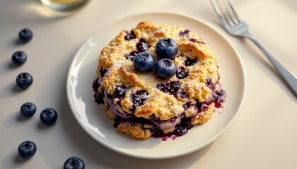 Delicious blueberry scone baking event cozy kitchen food photography warm atmosphere close-up view culinary delight
