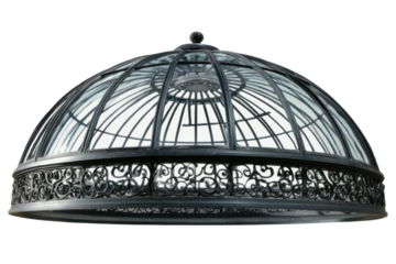 Ornate glass dome isolated on transparent PNG background