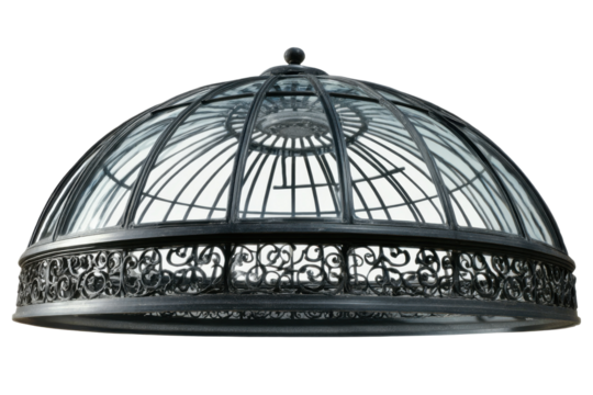 Ornate glass dome isolated on transparent PNG background