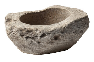 Stone carving bowl isolated on transparent PNG background