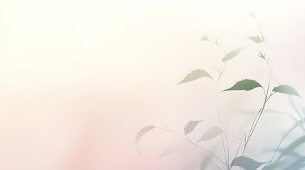 Soft Pastel Plant Silhouette.