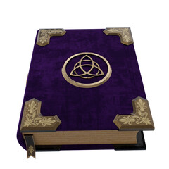 3D rendered fantasy grimoire isolated on transparent background