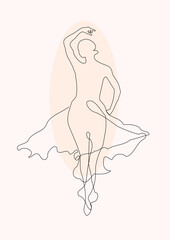 Line art of a ballerina or classic female dancer