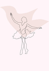 Line art of a ballerina or classic female dancer