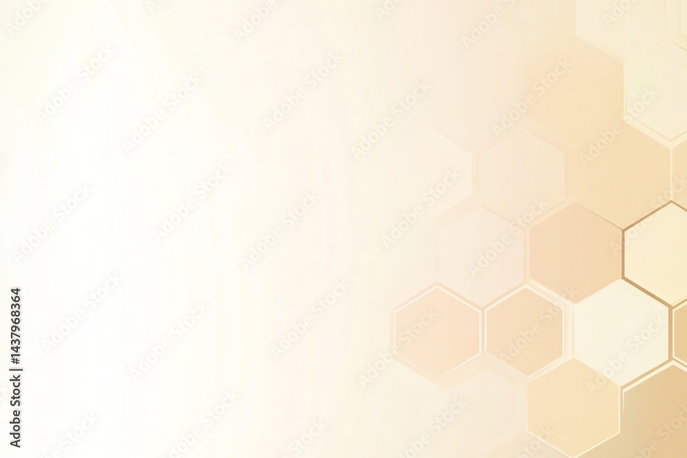 Poster abstract honeycomb pattern background with soft golden gradient and clean design