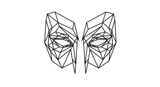 Geometric Illustration Of Abstract Human Faces With Angular Lines