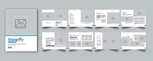 Magazine Template layout cover page with 16 page design concept Accents	