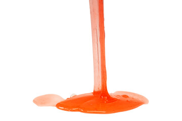 Red slime toy isolated on a white background.