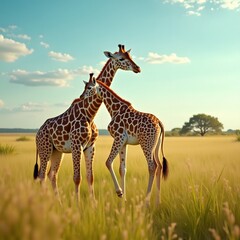 Obraz premium giraffe in the savannah