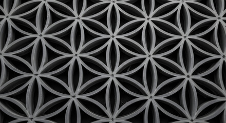 Fototapeta premium Interlocking Petals Design Creates a Geometric and Floral Abstract Pattern