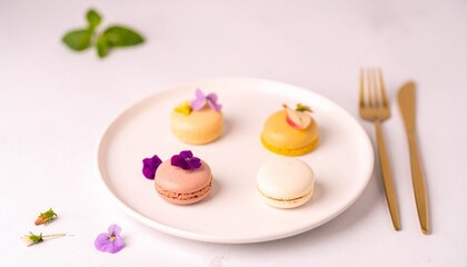 美しいデザートの乗った皿