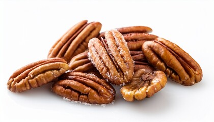 pecans with sugar coating or white background